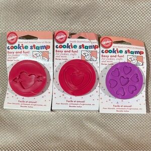 Wilton Valentine Cookie stamps set of 3 new